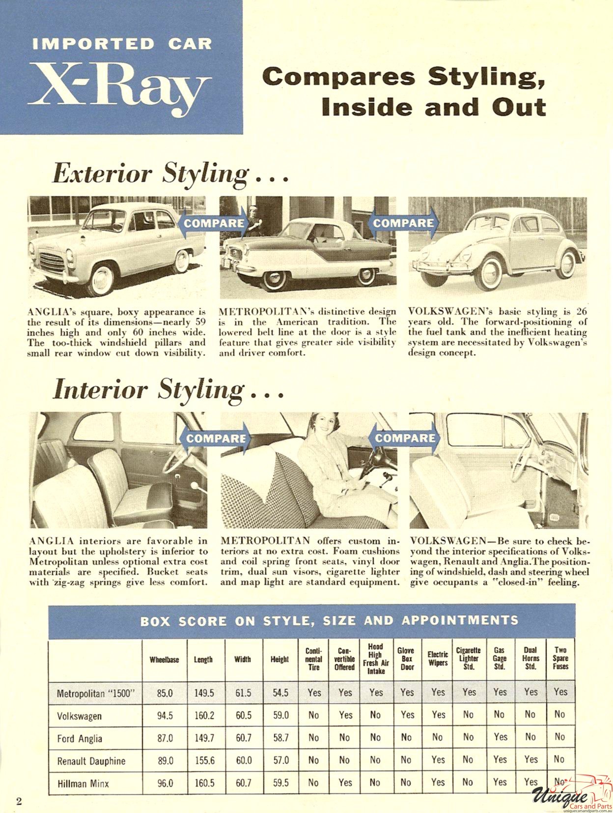 1958 Nash Metropolitan X-Ray Brochure Page 8